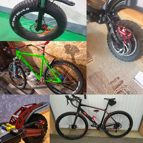 Line Pulling Hydraulic Disc Brake Calipers For MTB And Road Bikes Front And Rear Ebike Disc Brake Upgrade Kit Red Rear Caliper Smooth Modulated Stopping Durable Caliper Assembly Easy Install High Performance Braking System