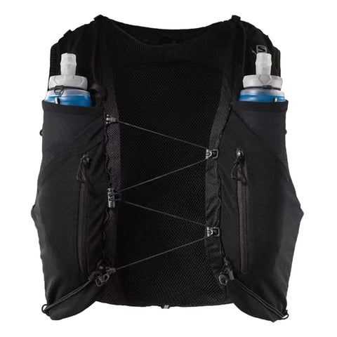 Front view of lightweight hands-free hydration vest for hiking and trail running, 2L water bladder, nylon TPU pack, X-Large