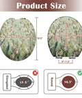 Round Peacock White Heron Blooming Garden Cherry Blossoms Toilet Seat size measurement diagram, showing dimensions and round shape.