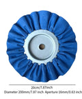 Heavy Duty 3 Airway Buffing Wheel Set With Bench Grinder Polishing Wax Wheels For Metal And Wood, blue wool wheel, 200mm diameter, polishing tool.