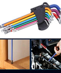 Durable Hex Wrench Star Key Set With Color Coding For Tough Furniture Assembly And Fast DIY Repairs Featuring Heavy Duty Steel Construction For Ultimate Grip, 9pc metric