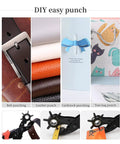 Rotating Leather Hole Punch Kit With Six Diameters From 2Mm To 4.5Mm For Belts, Watches, And Handbags displayed with punch options