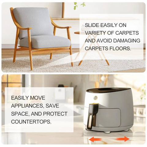 1 Inch Carpet Furniture Sliders And Glides With Self Stick Adhesive, 20 Pack Beige, Easy Move Pads For Chairs And Heavy Furniture On Carpet, No Slip, Floor Friendly, Great For Moving Appliances