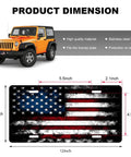 Vintage Americana Flag License Plate Cover For Front Car Decor With Distressed Retro Look And USA Flag Vibe, 12x6 inches