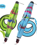 Two Pack Hot Air Balloon Wind Spinners For Outdoor Hanging Garden Decor folded, featuring hummingbird and butterfly design.