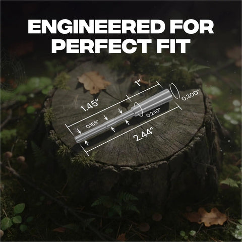 Stainless Steel Penetrator Insert Adapter For Micro Diameter Arrow Shafts 4.2mm ID To 7.6mm Tips Broadheads on tree stump