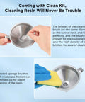 Stainless Steel Resin Funnel With Double Strainer For 3D Printing dual filter cup used with cleaning kit brushes and sponges