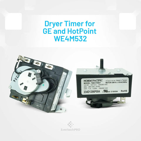 OEM Dryer Timer Replacement Fits WE04X25280 WE04M362 WE04M0532 234D2377P005 234D1296P004 TMD1FM07 for GE Hotpoint