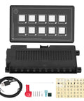 Universal 10 Button Membrane Switch Panel With Bluetooth App Control, Backlit LED Touch Interface components layout.