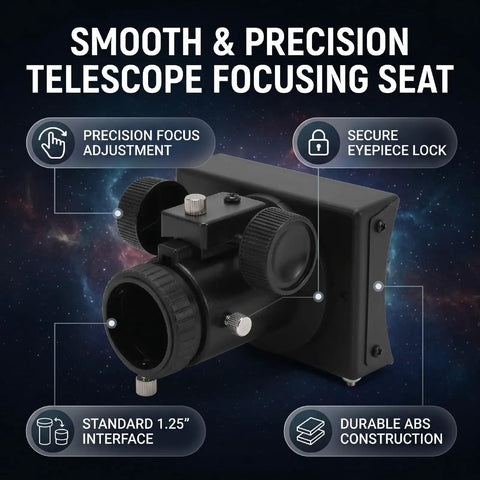 1.25 Inch Reflector Telescope Focusing Seat With Tension Adjustment And Stable Locking Knob, ABS Construction, Precision Focus