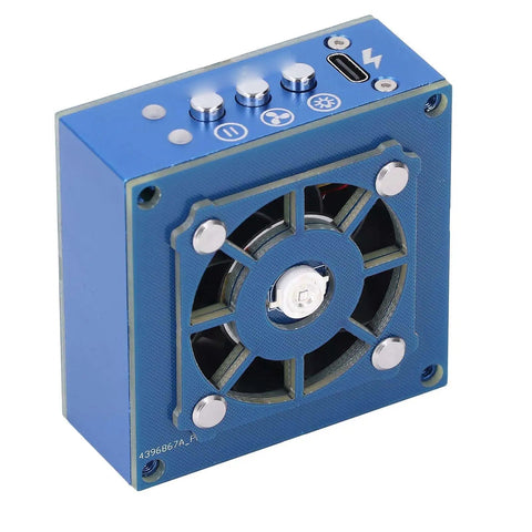 Blue Cordless Solder Fume Extractor With Cooling Fan And Built-In Lamp, 10,000 RPM Welding Smoke Purifier for clear visibility.