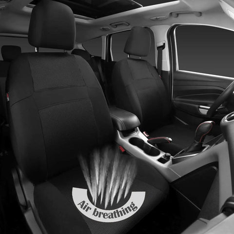All Black 3D Air Mesh Car Seat Covers With 5mm Foam Padding, Airbag Compatible, Universal Fit For SUV Vans Sedans And Trucks