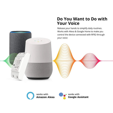 Smart WiFi Light Switch 10A DIY Module for Home Automation with Alexa Google Assistant IFTTT, voice control illustration