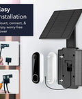 Setup of Doorbell Solar Charger With Built In Battery For Arlo Wyze And Eufy Wireless Doorbells Delivers Two And A Half Watts Of Power