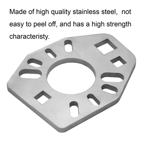 Stainless steel pinion yoke wrench plate with central circular hole and multiple elongated slots.