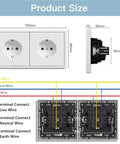 Heavy Duty Double Wall Outlet Kit With Kid Safe Shutters 5 Piece White Bulk Pack Rock Solid Plastic Frame No Sweat Install Standard 110 To 250V Electrical Socket dimensions and wiring diagram.