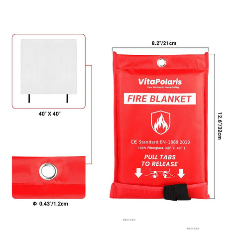 Heavy Duty Emergency Fire Blanket 2 Pack Be Ready For Quick Extinguish Fireproof Fiberglass Heat Shield For Kitchen Home Car Grill