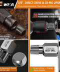 Solid 14-Piece Multi-Spline Screw Extractor Set For Your Garage With Easy Out Bits And Adapters To Rip Broken Bolts Out Like A Pro, 3/8 direct-drive steel bits