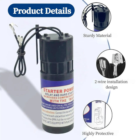 Hard Start Kit For Air Conditioners 3 Pack, Universal 115V-288VAC Replacement, detailed with sturdy material and wiring design