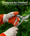 Long Sleeve Leather Gardening Gloves For Women And Men, Thornproof Puncture Resistant Cowhide Work Gloves pruning plants