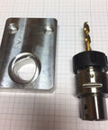 Billet Aluminum Sandvik Capto C3 Tool Holder Tightening Fixture For Easy Tightening And Loosening Of Capto C4 Holders Without Damaging Live Tool Inside Machine Mounts To Stand Or Workbench With Three Eighths Socket Screws And 2 Inch Center Spacing, fixture and holder