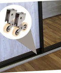 Heavy Duty Sliding Door Rollers Kit, 2 Pack Aluminum Alloy Wheels With Stainless Steel Track installed on closet door
