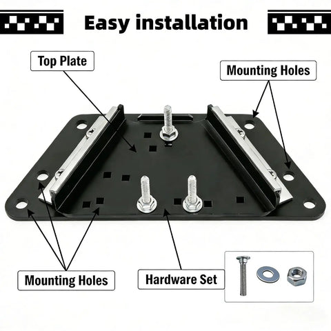 Heavy Duty Precision Workbench Plate Kit with Powder Coated Steel Frame showing easy installation hardware and mounting holes