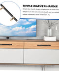 Aluminum Alloy Drawer Handles And Cabinet Pulls Kit on wooden cabinet, black finish, modern design, decor in background