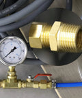 Ten Piece Brass Hex Bushing Reducer 1/2 Inch NPT Male To 1/4 Inch NPT Female Pipe Fitting connected to water line
