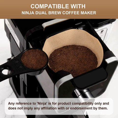 Eco Friendly Disposable Coffee Paper Filters, 100 Count Size Four Cone Replacement For Ninja Coffee Makers in use