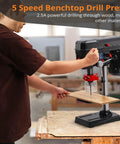 Get This Bad Boy 8 Inch Benchtop Drill Press With A Super Cool 45 Degree Tilt Table And Five Speed Settings For Rock Solid Performance in use.