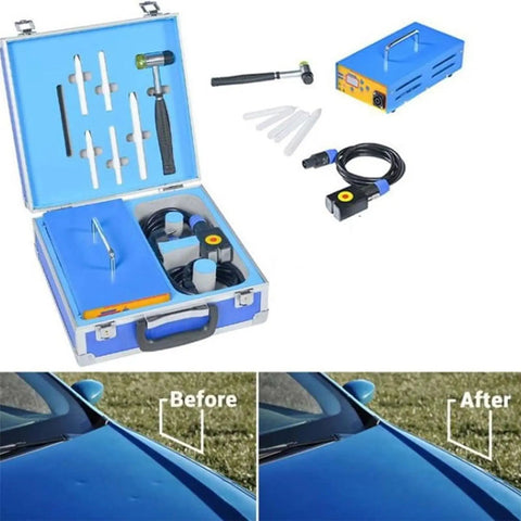 Dent Repair Kit For Cars With Induction Heater 1380W, Paintless Dent Removal Tool with digital display, before and after car dent fix