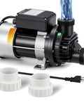 Top Shelf 1.5Hp Hot Tub Spa Pump Equipped With Strong 110V Copper Motor to Drive Smooth Water Circulation Featuring Rugged Construction for Easy Swap and Surefire Reliability During Lazy Soaks with piping attachment.