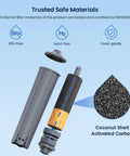 Claris Smart Filter Compatible Water Filter for Jura 71794 Replacement Cartridge One Pack No Fuss Install and Clean Taste with Easy Tank Extension Accessory Setup, carbon filter cutaway
