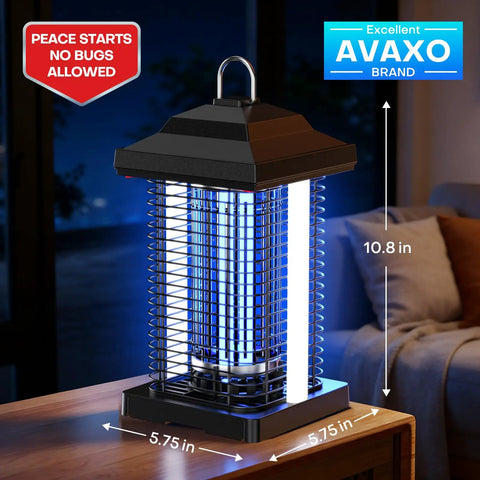 Dual Wavelength UV Bug Zapper For Outdoor Use With 365nm And 395nm UV Bulbs, 50000 Hour Lifespan, 4200V Electric Mosquito Zapper