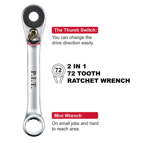 Ratcheting Screwdriver Bit And Socket Set With Magnetic Precision Bits, 2-In-1 72-Tooth Ratchet Wrench with thumb switch.