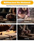 Multifunctional Vise Workbench for Chiseling, Planing, Cutting, and Graving with Woodworking Bench Vise Beech Wood Construction