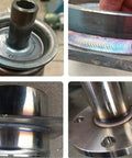 Top Shelf Rotary Welding Positioner With 90 Degree Tilt Table And Smooth 180Mm Turntable Coupled With Built Tough 65Mm Chuck showing detailed metal welds.