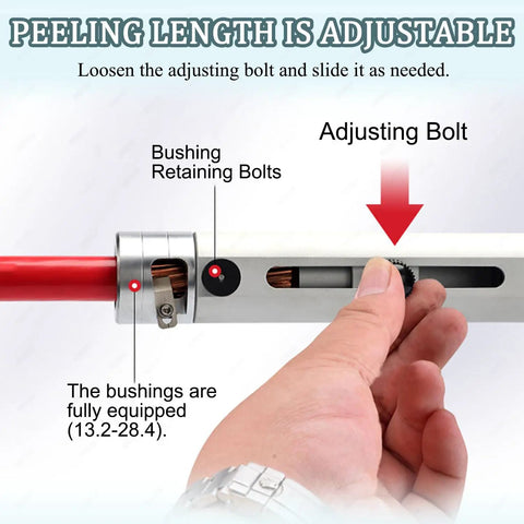 Adjusting bolt detail on High Performance 18V Electric Wire Stripper And Cable Peeler Machine With Rechargeable Battery.