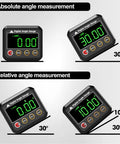 Magnetic Digital Angle Finder Protractor Inclinometer With Backlit Display And Big Numbers For Woodworking And Construction