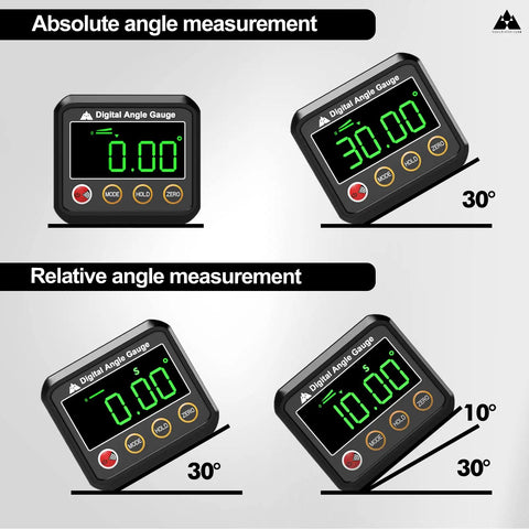 Magnetic Digital Angle Finder Protractor Inclinometer With Backlit Display And Big Numbers For Woodworking And Construction