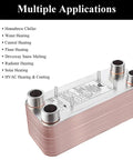 Rock Solid Brazed Plate Heat Exchanger 5X12 Inch 100 Plates Copper And 316L Stainless Steel with multiple application uses.