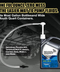 30cc Hand Fluid Transfer Pump For Gallon And Wide Mouth Bottles connected to lubricant bottle.