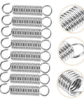 Top Tier 8 Piece Mechanical Compression Spring Kit Perfect For Crafting And E V Brackets Plus Ladder Feet Heavy Duty Stainless Steel Stuff That Holds Tight. 8-piece stainless steel spring set with hooked ends, shown close up