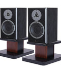 Pair of Universal Wood Design Speaker Stands for Bookshelf Speakers and Studio Monitors in yellow sandalwood, stable MDF 6" height