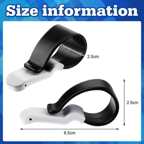 Car Visor Clip Set With Silicone Non Slip Pad Keeps Sunglasses And Glasses Handy Plus Pen Holder Ticket Clip And Sun Visor Hanger For Vehicle Four Pack In Black And White showing size dimensions.