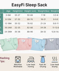 Size chart and colors for Bamboo Rayon Buttery Soft Baby Sleep Sack 6 To 12 Months 0.5 Tog Lightweight Wearable Blanket