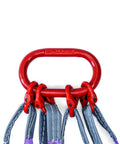 Built Tough Heavy Duty 5 Foot Four Leg Rigging Sling With Grab Hook And Adjuster, 3 Ton G80 Alloy Steel Chain Link Eye Hook Hoist Gear For Safe Towing And Cargo Handling On Job Sites red 4-leg sling
