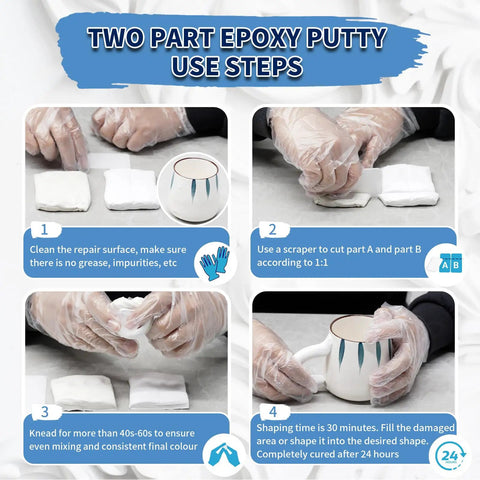 Multipurpose Epoxy Putty Sticks White Do It All Repair Compound For Leaks Cracks Holes And Sculpting Modeling Clay For Metal Ceramics Plastic Wood Tile Concrete Underwater And Above Water Use 10.5 Ounce And 300 Gram