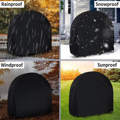 Heavy Duty 48 Inch Firewood Log Hoop Cover Outdoor Weatherproof Ring Rack Storage With Double Ended Zipper 600D Oxford UV Resistant